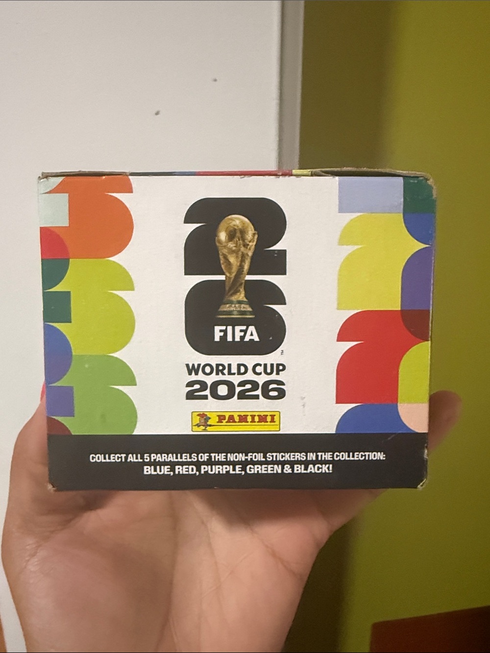 Panini World Cup 2026 Sticker Pack Box - Blue Red Yellow Green Purple Black